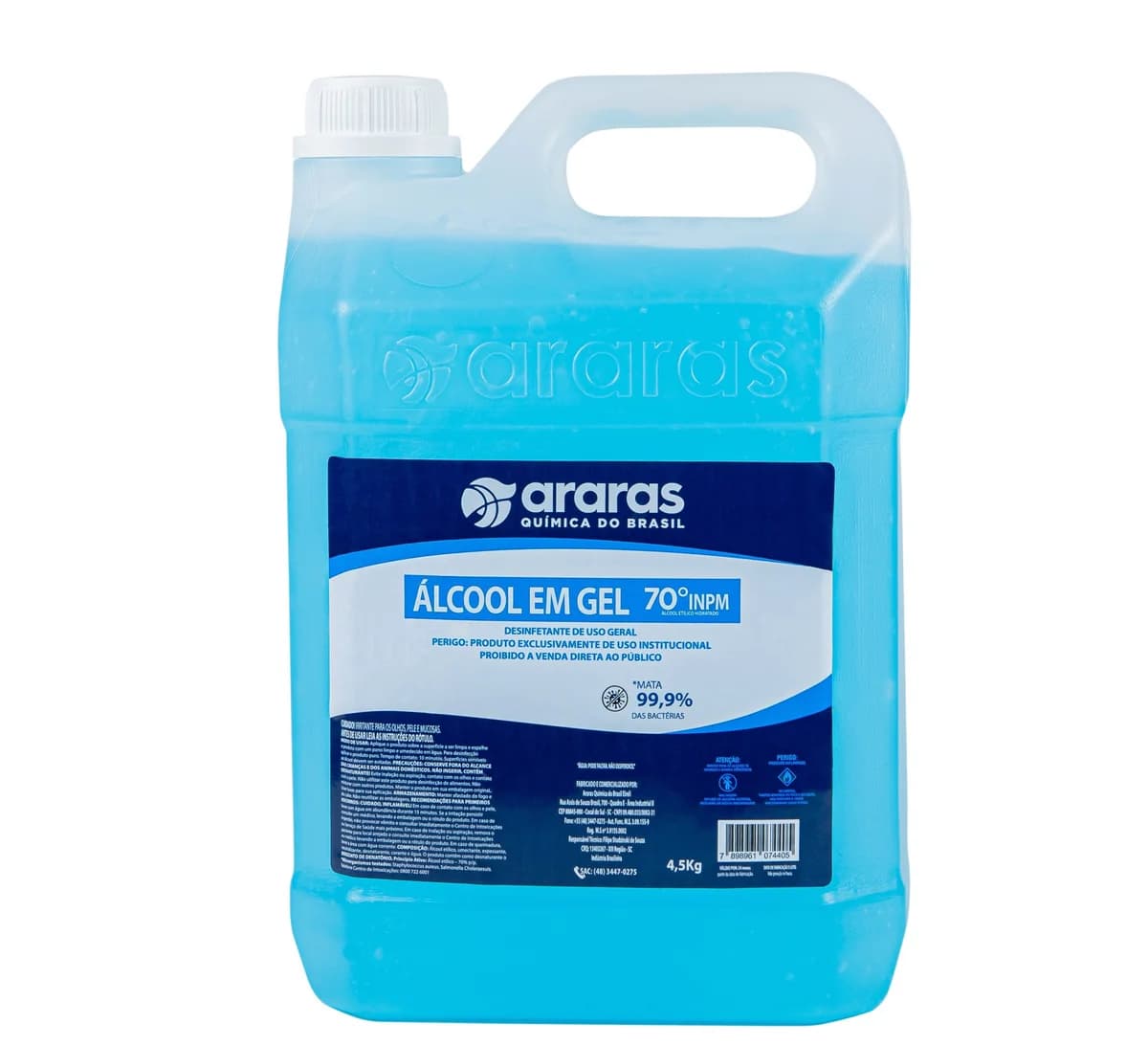 Álcool em Gel 70º INPM - Limpador de Uso Geral - 4,5Kg