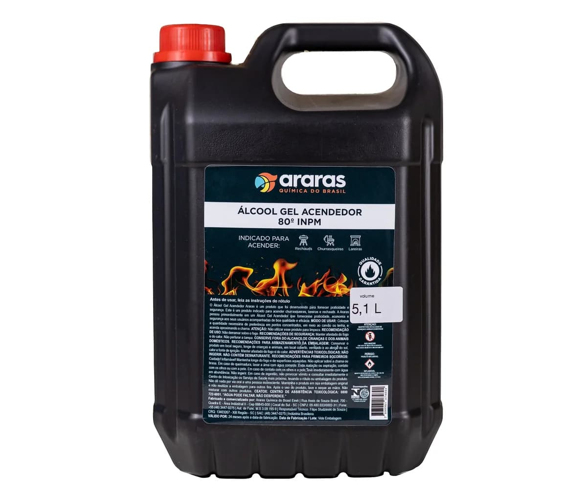 Álcool em Gel 80º INPM - Gel Acendedor - 5,1 L